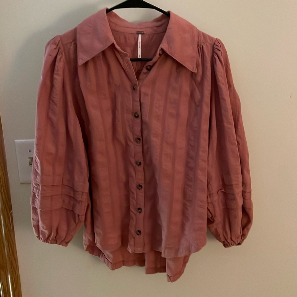 Free People mauve boho cotton top